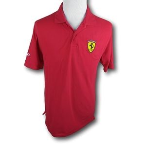 Ferrari Men's Polo Shirt Red Medium Logo